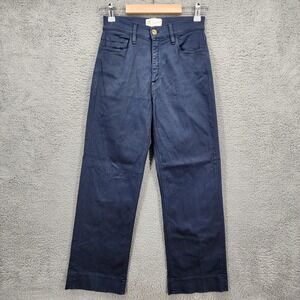 SEAFARER MIA Navy Blue Wide Leg Flat Front Pants Made in Italy Size 27